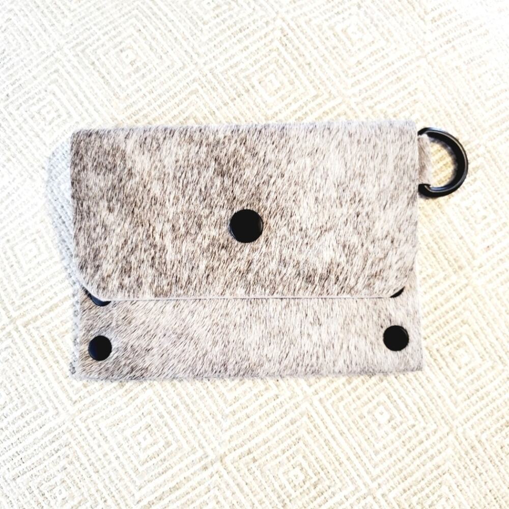 Tandy Grey Cowhide Coin Purse EUC